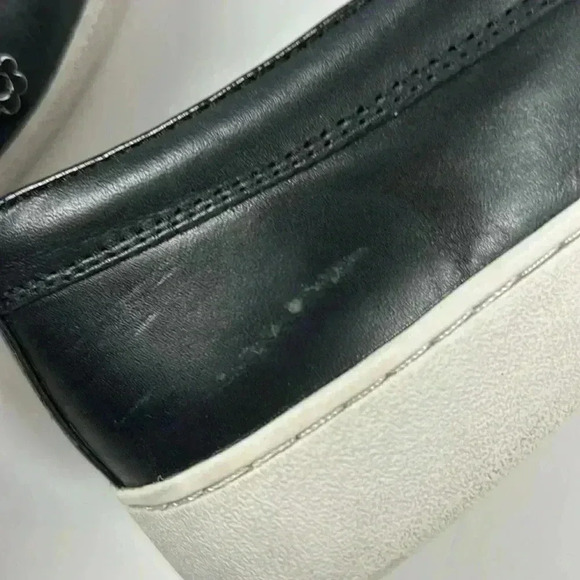 Michael Kors Keaton Slip On Sneaker metallic Floral toe Leather Black-Size 8 - Picture 11 of 13